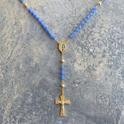 Chapelet Lourdes référence 24 en bleu pervenche, détail 5