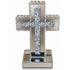 Croix miroir argentée de 25 cm, vue 1
