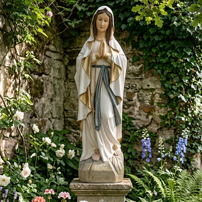 Statue EVNL100O — jardin, mise en scène IA