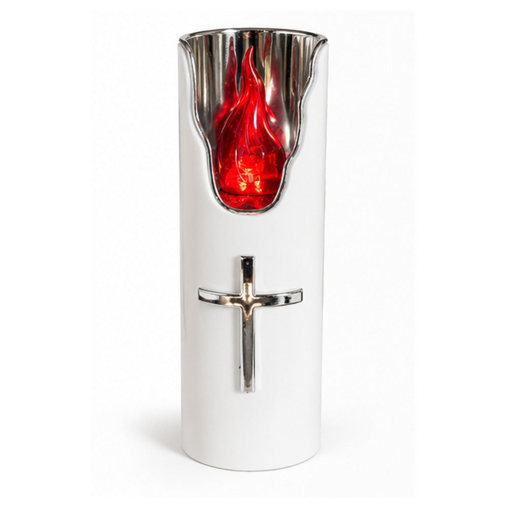 Lourdes lumière votive 15 cm - argentée sur fond blanc