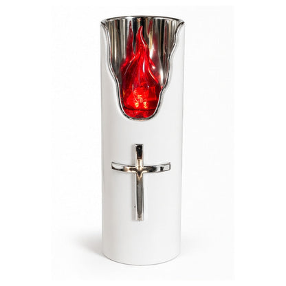Lourdes lumière votive 15 cm - argentée sur fond blanc