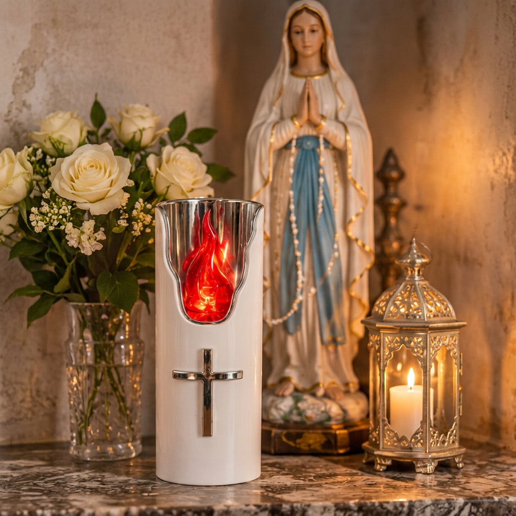Lourdes lumière votive 15 cm - argentée près d&